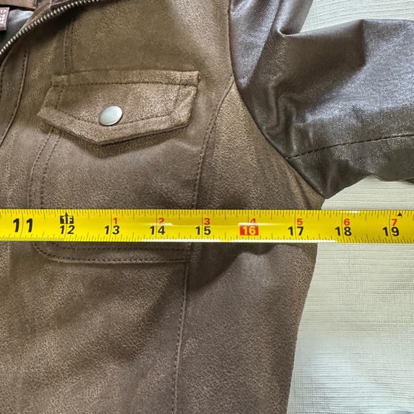 Danier Two-Tone Leather Jacket in Brown with removable liner thinsulate Fit S - Picture 8 of 13